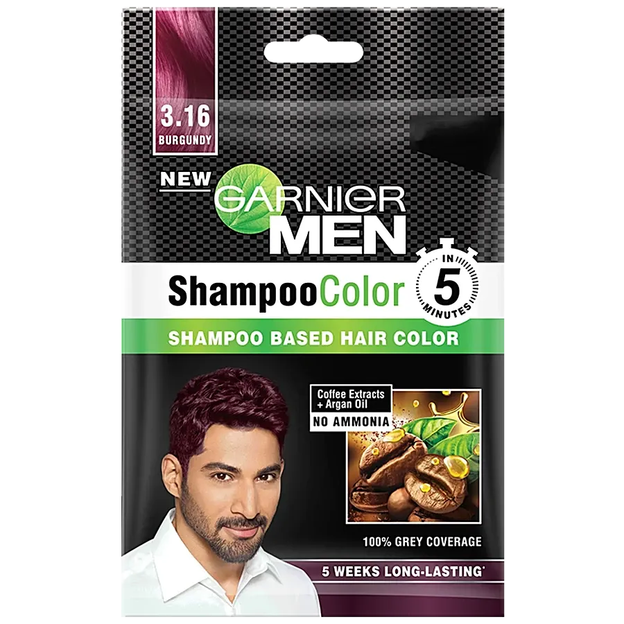 garnier men shampoo colour shade 3 16 burgundy 20 ml 1